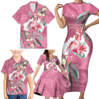 Pink Cockatoo Australia Day Family Matching Short Sleeve Bodycon Dress and Hawaiian Shirt Proud To Be An Aussie Opal Eucalyptus Blossoms - Aussie Hoodie