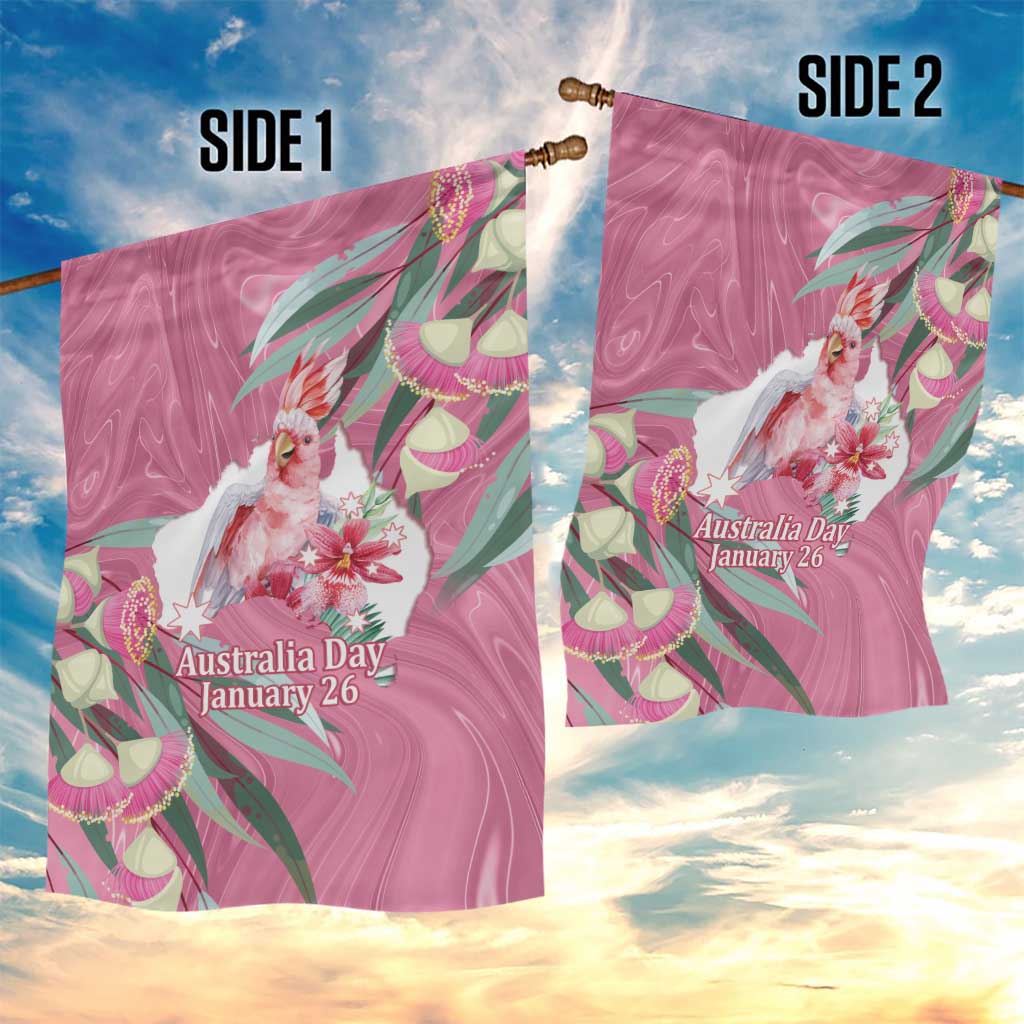Pink Cockatoo Australia Day Garden Flag Proud To Be An Aussie Opal Eucalyptus Blossoms - Aussie Hoodie