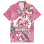 Pink Cockatoo Australia Day Hawaiian Shirt Proud To Be An Aussie Opal Eucalyptus Blossoms - Aussie Hoodie