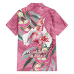 Pink Cockatoo Australia Day Hawaiian Shirt Proud To Be An Aussie Opal Eucalyptus Blossoms - Aussie Hoodie