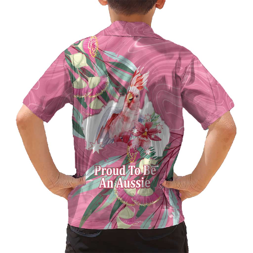 Pink Cockatoo Australia Day Hawaiian Shirt Proud To Be An Aussie Opal Eucalyptus Blossoms - Aussie Hoodie
