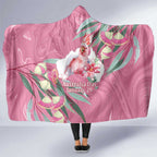 Pink Cockatoo Australia Day Hooded Blanket Proud To Be An Aussie Opal Eucalyptus Blossoms - Aussie Hoodie
