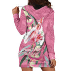 Pink Cockatoo Australia Day Hoodie Dress Proud To Be An Aussie Opal Eucalyptus Blossoms - Aussie Hoodie