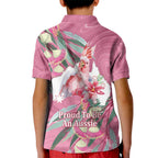 Pink Cockatoo Australia Day Kid Polo Shirt Proud To Be An Aussie Opal Eucalyptus Blossoms - Aussie Hoodie