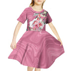Pink Cockatoo Australia Day Kid Short Sleeve Dress Proud To Be An Aussie Opal Eucalyptus Blossoms - Aussie Hoodie