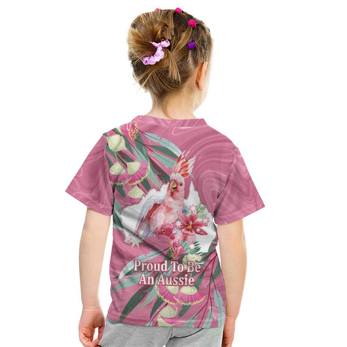 Pink Cockatoo Australia Day Kid T Shirt Proud To Be An Aussie Opal Eucalyptus Blossoms - Aussie Hoodie