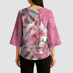 Pink Cockatoo Australia Day Kimono Sleeve Blouse Proud To Be An Aussie Opal Eucalyptus Blossoms - Aussie Hoodie