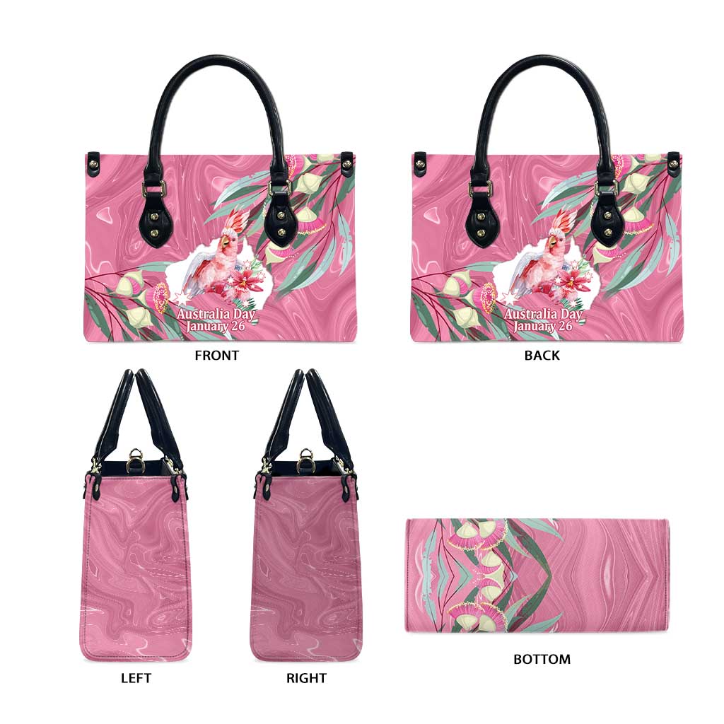Pink Cockatoo Australia Day Leather Bag Proud To Be An Aussie Opal Eucalyptus Blossoms - Aussie Hoodie