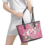 Pink Cockatoo Australia Day Leather Tote Bag Proud To Be An Aussie Opal Eucalyptus Blossoms - Aussie Hoodie