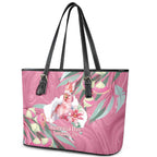 Pink Cockatoo Australia Day Leather Tote Bag Proud To Be An Aussie Opal Eucalyptus Blossoms - Aussie Hoodie