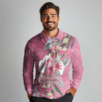 Pink Cockatoo Australia Day Long Sleeve Polo Shirt Proud To Be An Aussie Opal Eucalyptus Blossoms - Aussie Hoodie