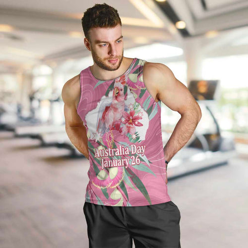Pink Cockatoo Australia Day Men Tank Top Proud To Be An Aussie Opal Eucalyptus Blossoms - Aussie Hoodie