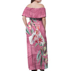 Pink Cockatoo Australia Day Off Shoulder Maxi Dress Proud To Be An Aussie Opal Eucalyptus Blossoms - Aussie Hoodie