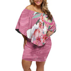 Pink Cockatoo Australia Day Off Shoulder Short Dress Proud To Be An Aussie Opal Eucalyptus Blossoms - Aussie Hoodie