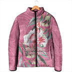 Pink Cockatoo Australia Day Padded Jacket Proud To Be An Aussie Opal Eucalyptus Blossoms - Aussie Hoodie