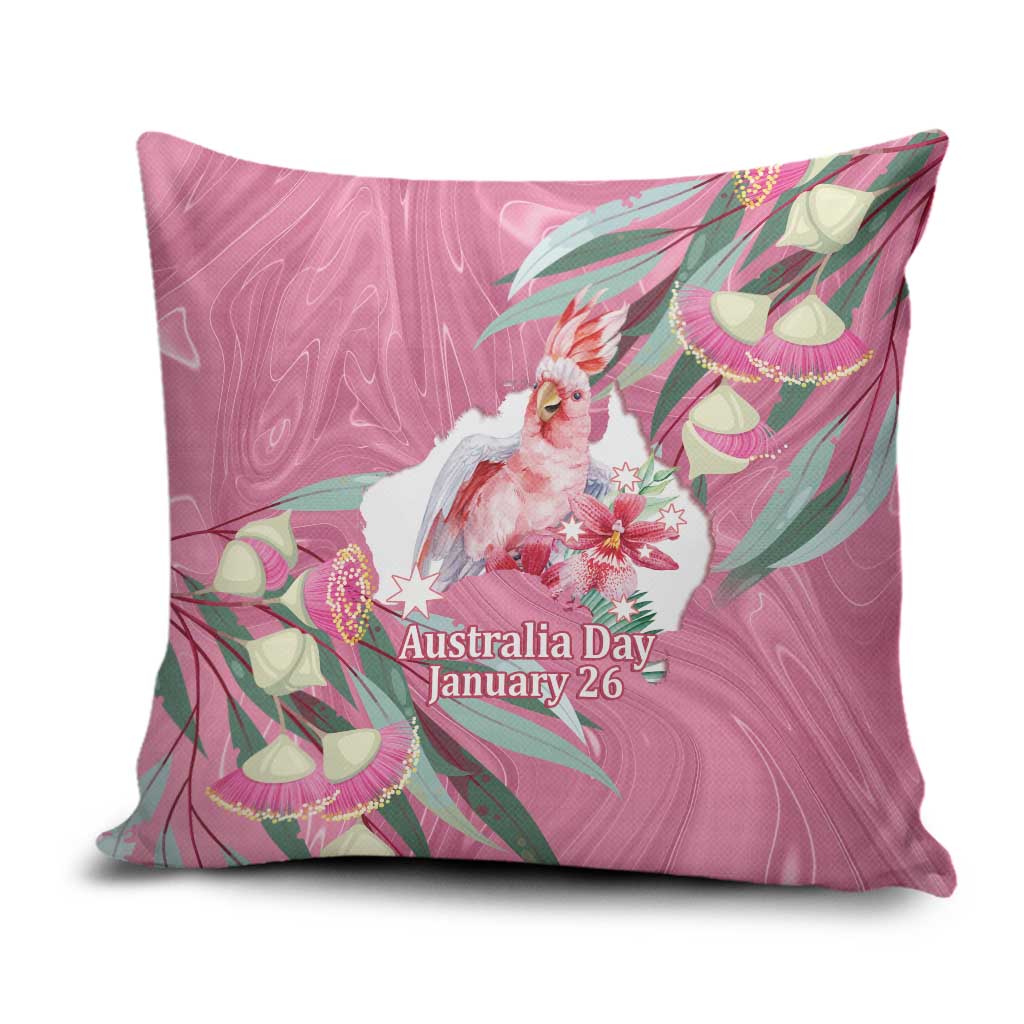 Pink Cockatoo Australia Day Pillow Cover Proud To Be An Aussie Opal Eucalyptus Blossoms - Aussie Hoodie