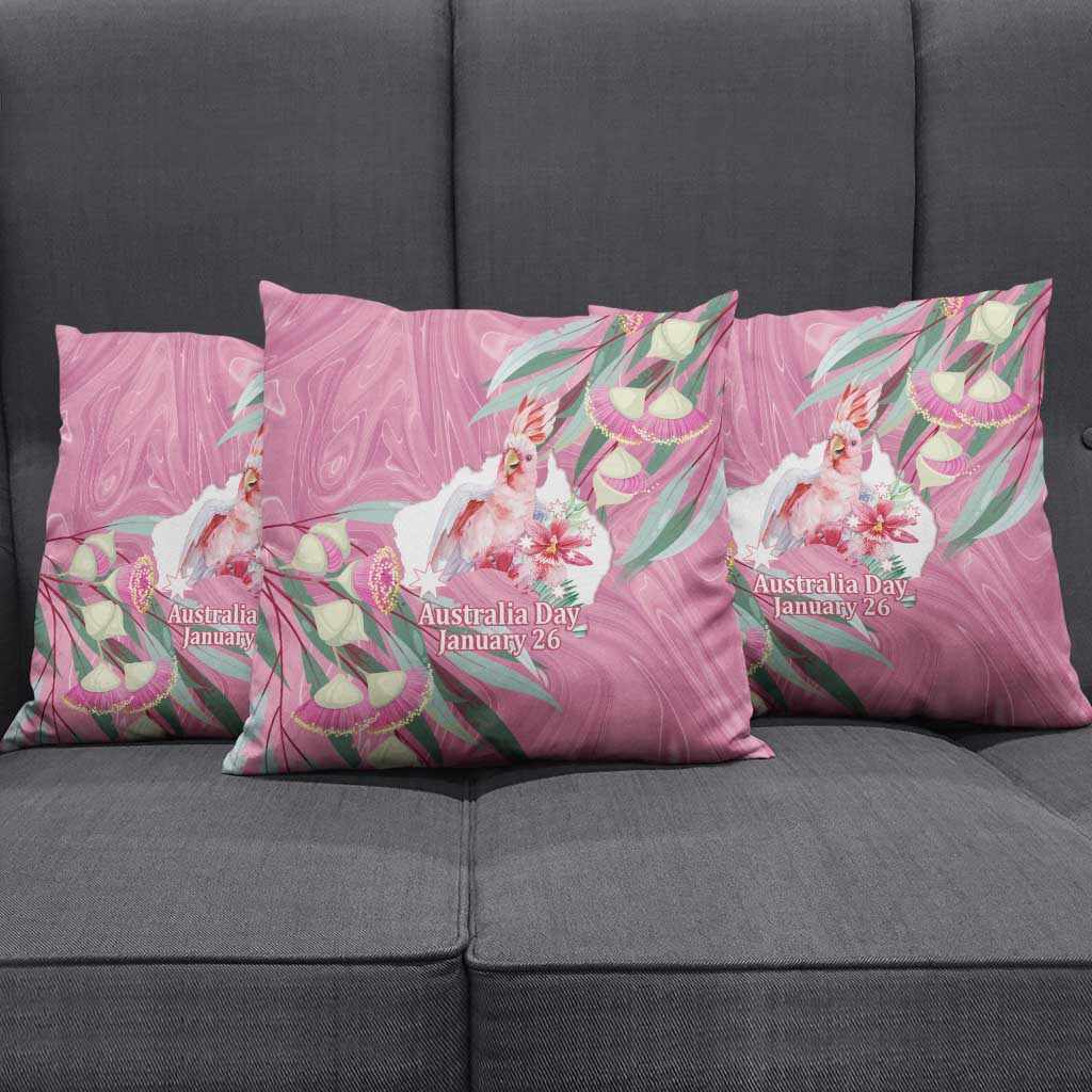 Pink Cockatoo Australia Day Pillow Cover Proud To Be An Aussie Opal Eucalyptus Blossoms - Aussie Hoodie