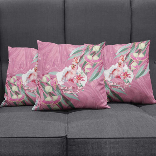 Pink Cockatoo Australia Day Pillow Cover Proud To Be An Aussie Opal Eucalyptus Blossoms - Aussie Hoodie