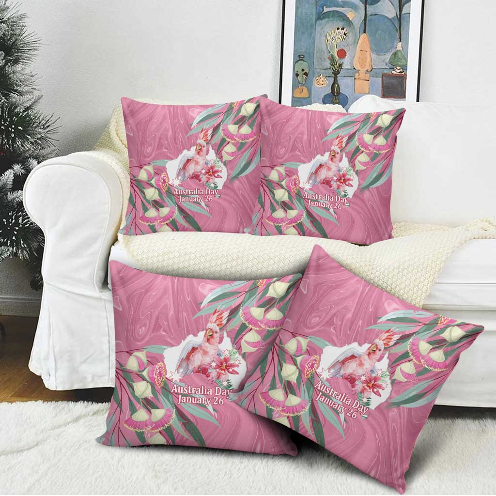 Pink Cockatoo Australia Day Pillow Cover Proud To Be An Aussie Opal Eucalyptus Blossoms - Aussie Hoodie