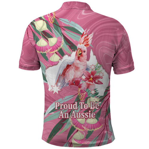 Pink Cockatoo Australia Day Polo Shirt Proud To Be An Aussie Opal Eucalyptus Blossoms - Aussie Hoodie