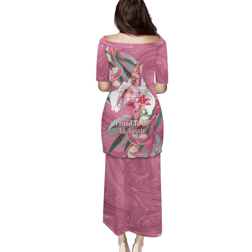 Pink Cockatoo Australia Day Puletasi Proud To Be An Aussie Opal Eucalyptus Blossoms - Aussie Hoodie