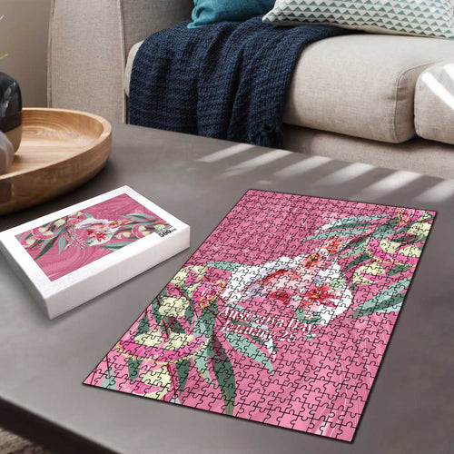 Pink Cockatoo Australia Day Puzzle Proud To Be An Aussie Opal Eucalyptus Blossoms - Aussie Hoodie