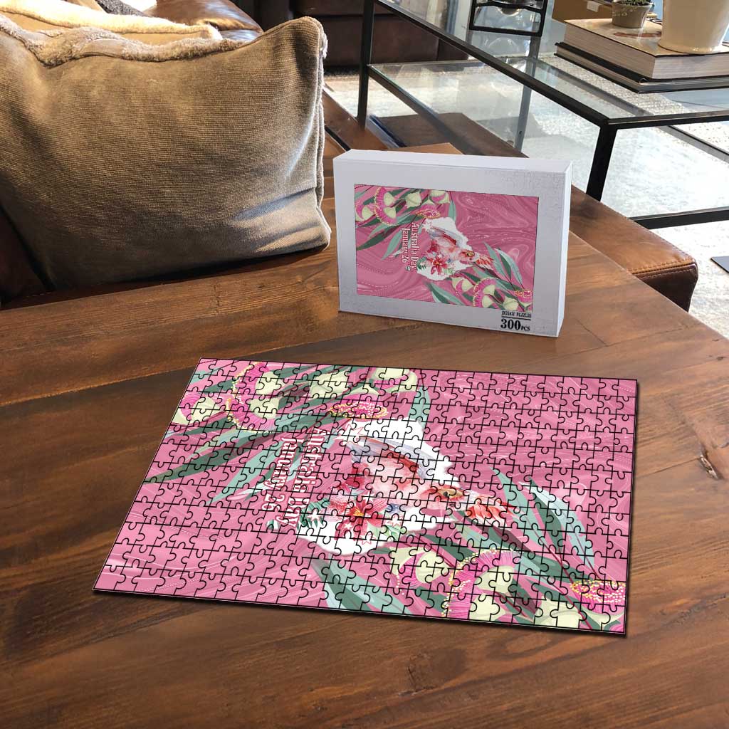 Pink Cockatoo Australia Day Puzzle Proud To Be An Aussie Opal Eucalyptus Blossoms - Aussie Hoodie