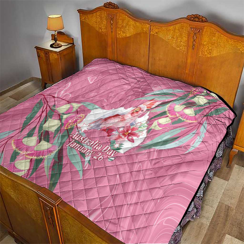 Pink Cockatoo Australia Day Quilt Proud To Be An Aussie Opal Eucalyptus Blossoms - Aussie Hoodie