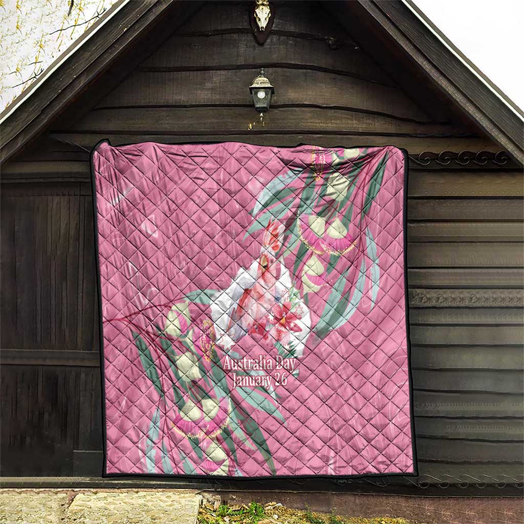 Pink Cockatoo Australia Day Quilt Proud To Be An Aussie Opal Eucalyptus Blossoms - Aussie Hoodie