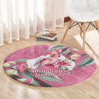 Pink Cockatoo Australia Day Round Carpet Proud To Be An Aussie Opal Eucalyptus Blossoms - Aussie Hoodie