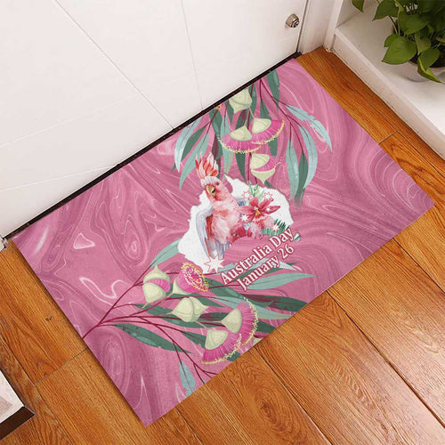 Pink Cockatoo Australia Day Rubber Doormat Proud To Be An Aussie Opal Eucalyptus Blossoms - Aussie Hoodie
