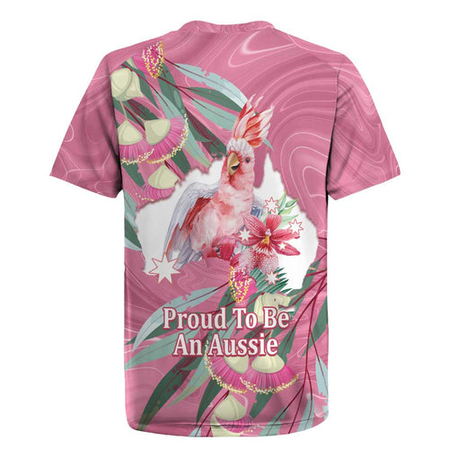 Pink Cockatoo Australia Day Rugby Jersey Proud To Be An Aussie Opal Eucalyptus Blossoms - Aussie Hoodie