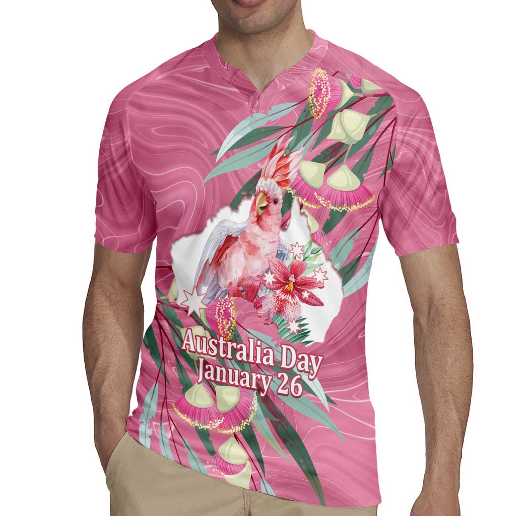Pink Cockatoo Australia Day Rugby Jersey Proud To Be An Aussie Opal Eucalyptus Blossoms - Aussie Hoodie