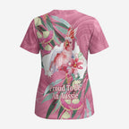 Pink Cockatoo Australia Day Scrub Top Proud To Be An Aussie Opal Eucalyptus Blossoms - Aussie Hoodie