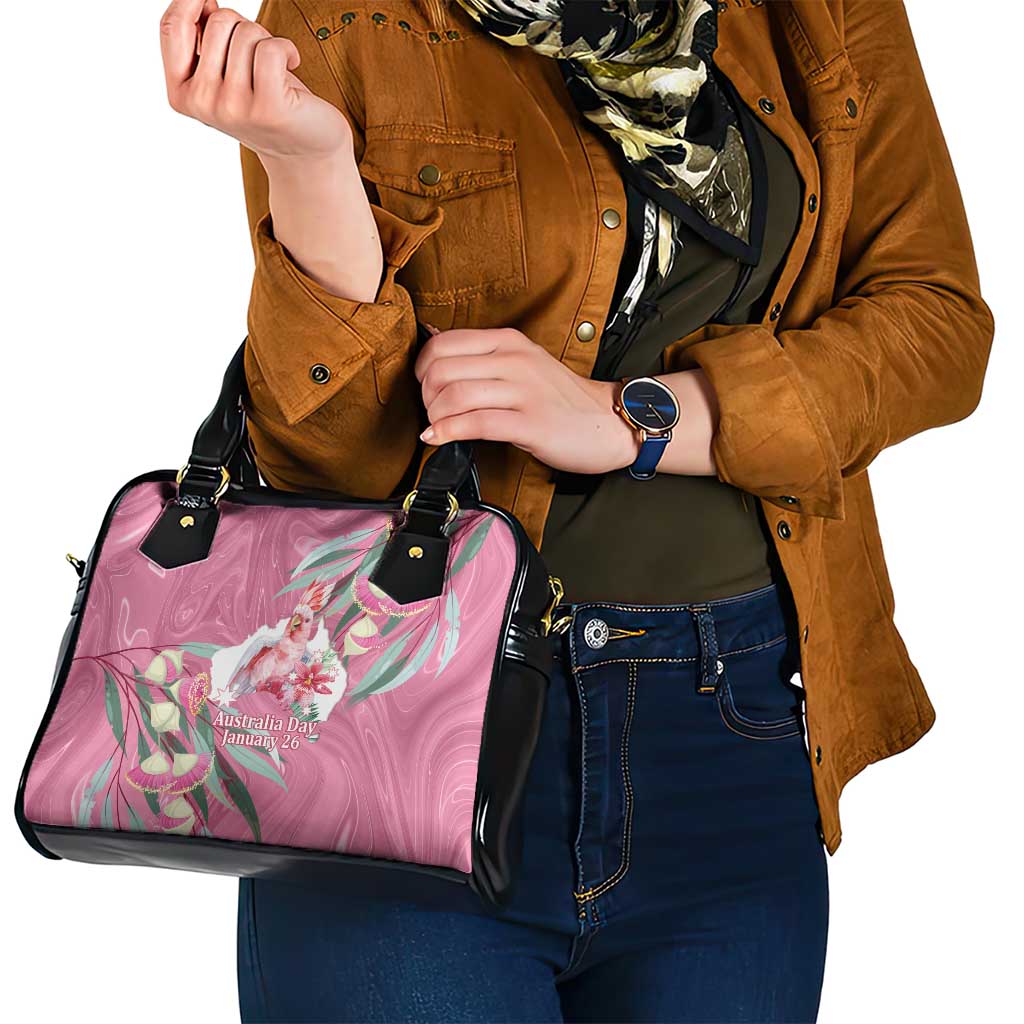 Pink Cockatoo Australia Day Shoulder Handbag Proud To Be An Aussie Opal Eucalyptus Blossoms - Aussie Hoodie