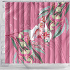 Pink Cockatoo Australia Day Shower Curtain Proud To Be An Aussie Opal Eucalyptus Blossoms - Aussie Hoodie