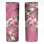 Pink Cockatoo Australia Day Skinny Tumbler Proud To Be An Aussie Opal Eucalyptus Blossoms - Aussie Hoodie