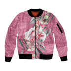 Pink Cockatoo Australia Day Sleeve Zip Bomber Jacket Proud To Be An Aussie Opal Eucalyptus Blossoms - Aussie Hoodie