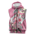 Pink Cockatoo Australia Day Sleeveless Zip Hoodie Proud To Be An Aussie Opal Eucalyptus Blossoms - Aussie Hoodie