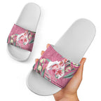 Pink Cockatoo Australia Day Slide Sandals Proud To Be An Aussie Opal Eucalyptus Blossoms - Aussie Hoodie