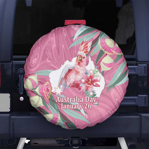 Pink Cockatoo Australia Day Spare Tire Cover Proud To Be An Aussie Opal Eucalyptus Blossoms - Aussie Hoodie