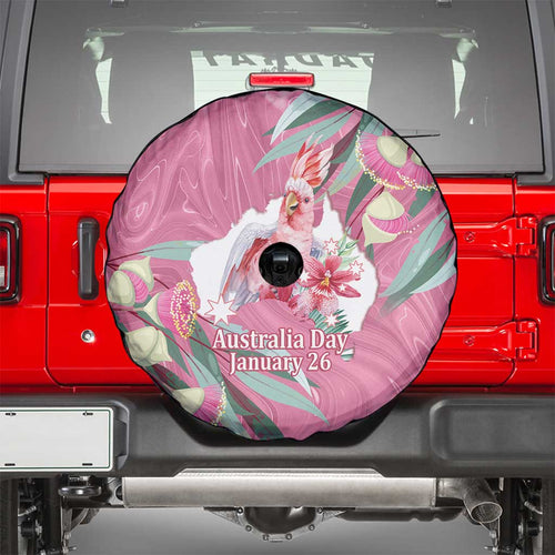 Pink Cockatoo Australia Day Spare Tire Cover Proud To Be An Aussie Opal Eucalyptus Blossoms - Aussie Hoodie
