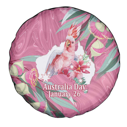 Pink Cockatoo Australia Day Spare Tire Cover Proud To Be An Aussie Opal Eucalyptus Blossoms - Aussie Hoodie