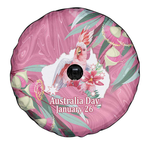 Pink Cockatoo Australia Day Spare Tire Cover Proud To Be An Aussie Opal Eucalyptus Blossoms - Aussie Hoodie