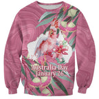Pink Cockatoo Australia Day Sweatshirt Proud To Be An Aussie Opal Eucalyptus Blossoms - Aussie Hoodie