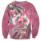 Pink Cockatoo Australia Day Sweatshirt Proud To Be An Aussie Opal Eucalyptus Blossoms - Aussie Hoodie