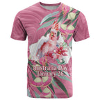 Pink Cockatoo Australia Day T Shirt Proud To Be An Aussie Opal Eucalyptus Blossoms - Aussie Hoodie
