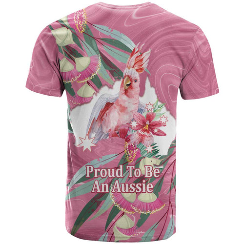 Pink Cockatoo Australia Day T Shirt Proud To Be An Aussie Opal Eucalyptus Blossoms - Aussie Hoodie