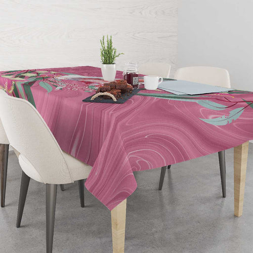 Pink Cockatoo Australia Day Tablecloth Proud To Be An Aussie Opal Eucalyptus Blossoms - Aussie Hoodie