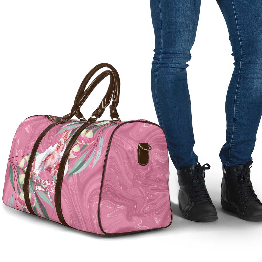 Pink Cockatoo Australia Day Travel Bag Proud To Be An Aussie Opal Eucalyptus Blossoms - Aussie Hoodie